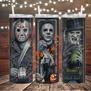 Horror Movie Metal Skinny Tumbler